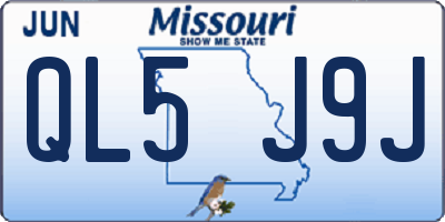 MO license plate QL5J9J