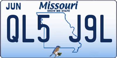 MO license plate QL5J9L
