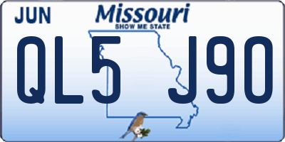 MO license plate QL5J9O