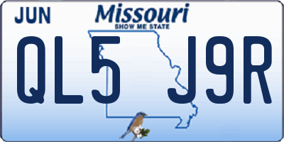 MO license plate QL5J9R