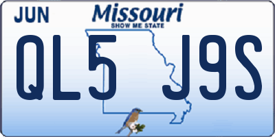 MO license plate QL5J9S