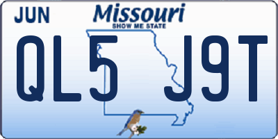 MO license plate QL5J9T