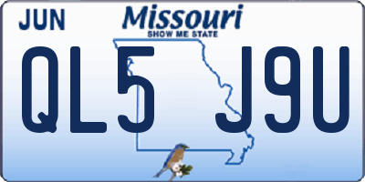 MO license plate QL5J9U