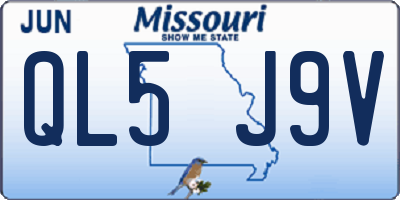 MO license plate QL5J9V