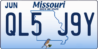 MO license plate QL5J9Y