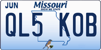 MO license plate QL5K0B