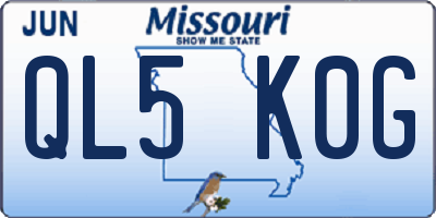 MO license plate QL5K0G