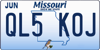 MO license plate QL5K0J