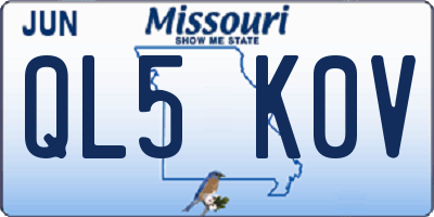 MO license plate QL5K0V