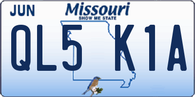 MO license plate QL5K1A