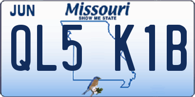 MO license plate QL5K1B