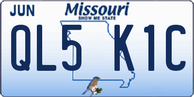 MO license plate QL5K1C