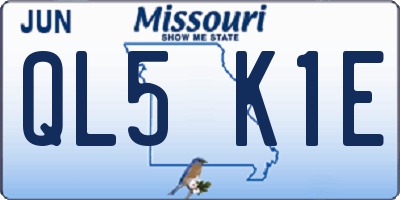 MO license plate QL5K1E