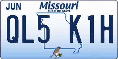 MO license plate QL5K1H
