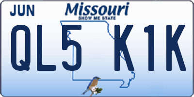 MO license plate QL5K1K