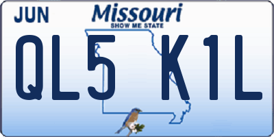 MO license plate QL5K1L