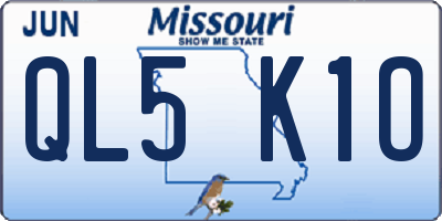 MO license plate QL5K1O