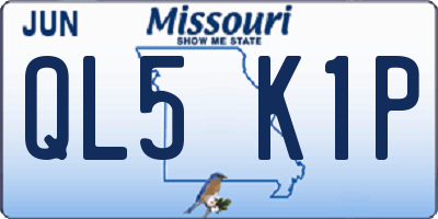 MO license plate QL5K1P