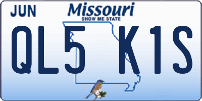 MO license plate QL5K1S
