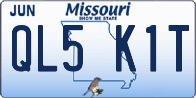 MO license plate QL5K1T