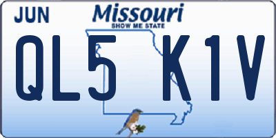 MO license plate QL5K1V