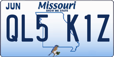MO license plate QL5K1Z