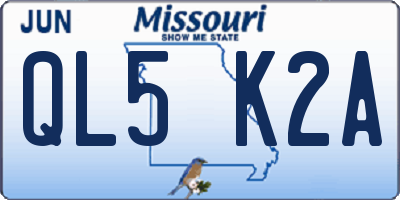 MO license plate QL5K2A
