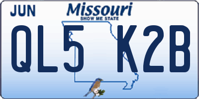 MO license plate QL5K2B
