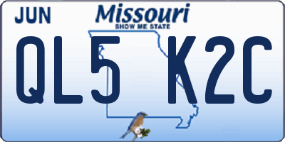 MO license plate QL5K2C