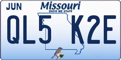 MO license plate QL5K2E
