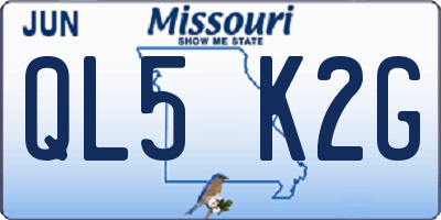 MO license plate QL5K2G