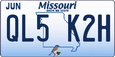 MO license plate QL5K2H