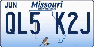 MO license plate QL5K2J