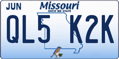 MO license plate QL5K2K