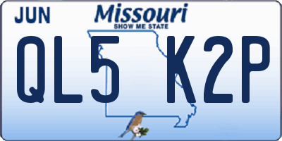 MO license plate QL5K2P