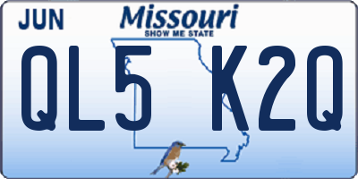 MO license plate QL5K2Q