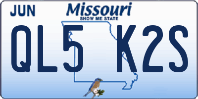 MO license plate QL5K2S