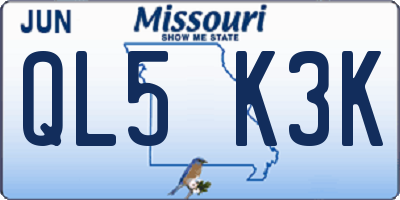 MO license plate QL5K3K