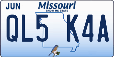 MO license plate QL5K4A