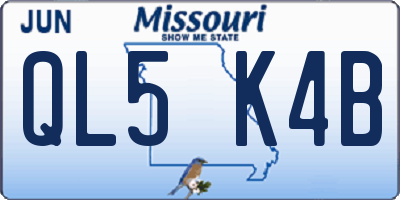 MO license plate QL5K4B