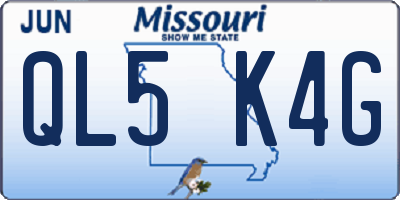 MO license plate QL5K4G
