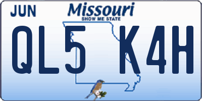 MO license plate QL5K4H
