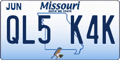 MO license plate QL5K4K