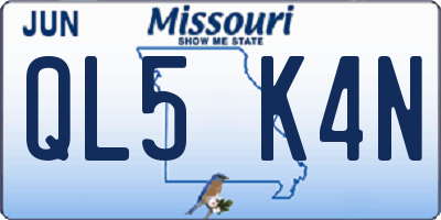 MO license plate QL5K4N
