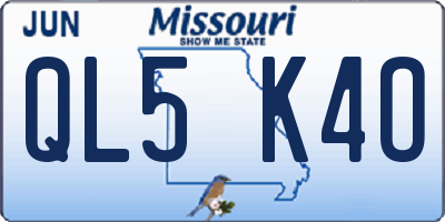 MO license plate QL5K4O