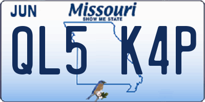 MO license plate QL5K4P