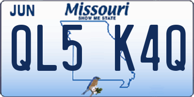 MO license plate QL5K4Q