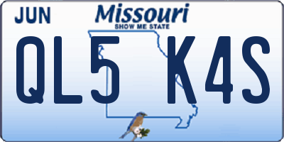 MO license plate QL5K4S