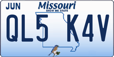 MO license plate QL5K4V