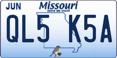 MO license plate QL5K5A